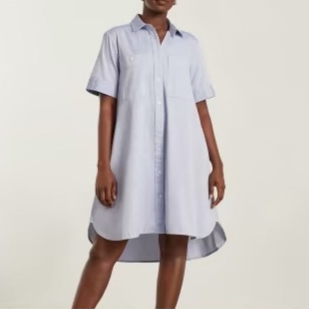 Everlane Light Blue High-Low Shirt Dress